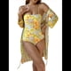 thumbnail image 2 of Traje de Baño de una Pieza para Mujer, con Control de Abdomen, Modesto, Traje de Baño Floral con Cubierta Amarillo L, 2 of 10
