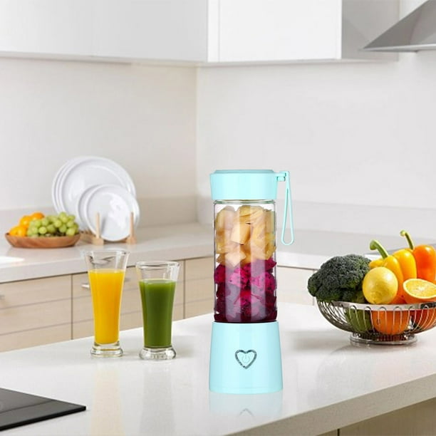 Licuadora portátil para batidos y smoothies | Licuadora personal recargable por USB con 6 cuchillas | Licuadora de viaje de 450 ml para gimnasio, escuela y actividades al aire libre