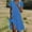 Blue, variant on Ayolanni Elegant Dresses for Women V-Neck Knee-Length Blue Solid Short Sleeve Vacation Dresses Teen Girl Dresses XL