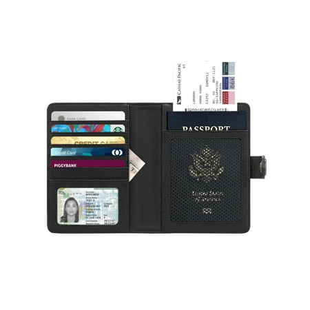 - Fintie Passport Holder Travel Wallet Case - Premium Vegan Leather RFID Blocking Cover with Snap Closure