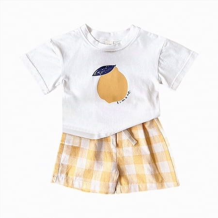 Kogui Toddler Girls Clothes Sets Newborn Baby Girl Clothes Summer Outfits Infant Ruffle Sleeveless Cute Tank Tops 3 6 9 12 18 24 Months 2T 3T 4T (Yellow 18-24 Months)