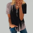 thumbnail image 1 of Hauts d'Été Grande Taille à Manches Courtes pour Femmes Mode Décontractée Confortable Col en V Zip Imprimé Blouse à Manches Courtes Col en V T-Shirt Femmes en Solde, 1 of 5