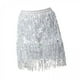 thumbnail image 1 of 2xFalda Con Borlas De Lentejuelas, Moda Bohemia, Falda Con Flecos De Lentejuelas Para Fiesta, Rave, Mujer, Talla M, Plata, 1 of 8