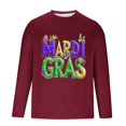 thumbnail image 5 of TIMIFIS Mardi Gras Chemises à Manches Longues pour Hommes Mode Carnaval Imprimé Col Rond Sim T-Shirt Tops de Fête, 5 of 5