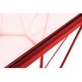 thumbnail image 6 of LeisureMod Malibu Modern Octagon Glass Top Coffee Table with Geometric Base (Red), 6 of 8