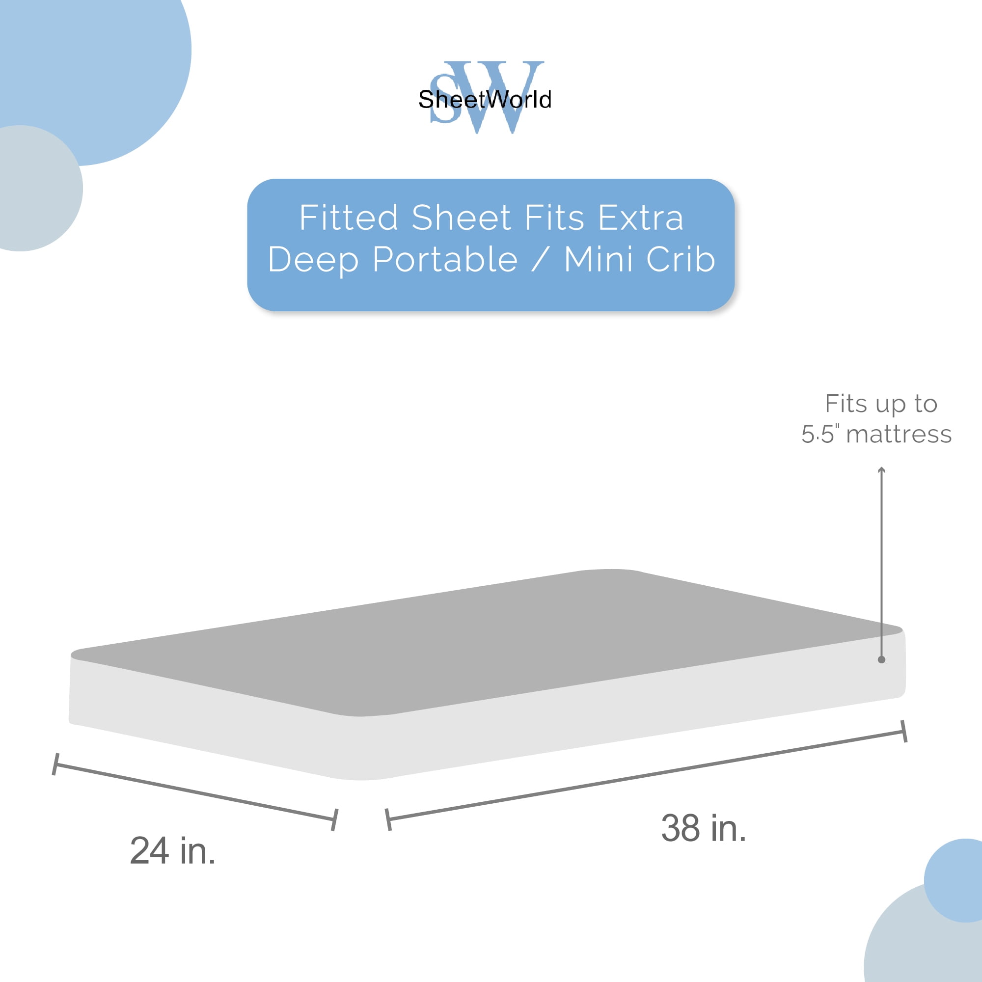 Solid Black Woven SheetWorld Fitted 100% Cotton Percale Portable Mini Crib Sheet 24 x 38 Made in USA 