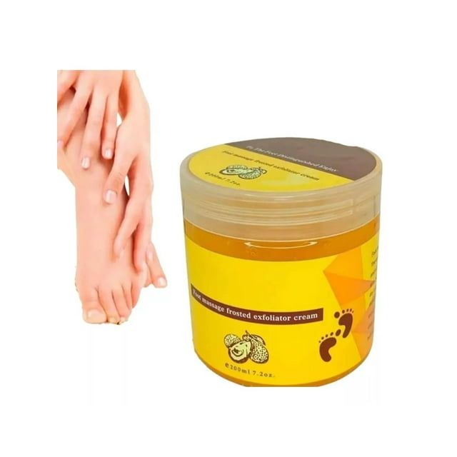 Gel exfoliante de pies, suaviza y remueve asperezas. Limpieza profunda. Tarro con 200 ml.