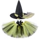 thumbnail image 2 of Falda de tul con tutú de bruja para niñas, con sombrero, lazo de flores en amarillo y negro, para niñas pequeñas, disfraces de Halloween para niñas, 2 of 5