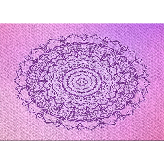 Ahgly Company Machine Washable Indoor Rectangle Transitional Pastel Purple Pink Area Rugs, 2' x 3'