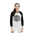 thumbnail image 2 of Thread Tank NEVER Unisex 3/4 Sleeves Baseball Raglan White Black Small, 2 of 4