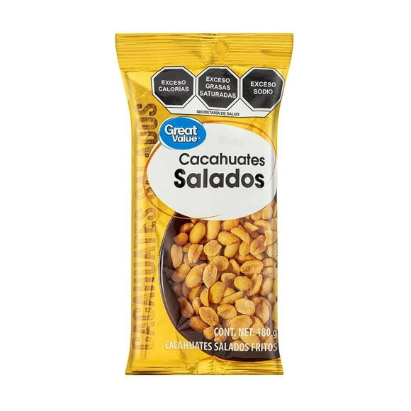 Cacahuates Great Value salados fritos 180 g