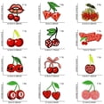 thumbnail image 3 of Jiibva 12Pcs Cherry Iron on Patches Cute Cherry Applique Patches Sew on Repair Embroidered Skull Lip Aestheticgirly Style Iron on Patches for Clothing Backpack Hat Backpacks DIY Christmas Decoration, 3 of 7