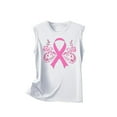 thumbnail image 4 of jicehd Breast Cancer Vest Womens Tank Tops Sleeveless T-Shirts Casual Bowknot Print Solid Color Shirts Retro Round Neck Vest, 4 of 5