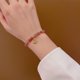 thumbnail image 3 of Strawberry Crystal Bracelet Niche Design Fu Word Pareja Pulsera High-end Sense Hand Jewelry Novia Crystal Bracelet Mujer Verano Rosa XianweiShao 9024715062161, 3 of 3