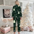 thumbnail image 5 of Christmas Pajamas for Women Set 2025 Silk Long Sleeve Button Collared Sleep Shirt and Pants Pjs Set Womens Pajama Sets, 5 of 6