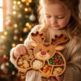 thumbnail image 6 of Wooden Christmas Reindeer Platter Boards Holiday Tray Serving Dish Wood Decorative Christmas Cookie Plate Hostess Gifts Ideas Festive Veggie Snack Trays Xmas Decor Food Cheese Board, 6 of 6