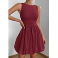 thumbnail image 3 of Vestido de verano PRETTYGARDEN 2025 casual sin mangas rojo vino, 3 of 9