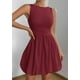 thumbnail image 3 of Vestido de verano PRETTYGARDEN 2025 sin mangas con cuello redondo rojo vino, 3 of 9