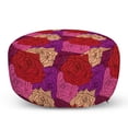 thumbnail image 1 of Roses Pouf Cover with Zipper, Love Romance Themed Continuous Pattern with Colorful Flowers with Dots, Soft Decorative Fabric Unstuffed Case, 30" W X 17.3" L, Multicolor, by Ambesonne, 1 of 5