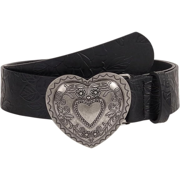 DOVACKA Women's Heart Belt Y2k Belts Cowgirl Belt Vintage Western PU Leather Belts