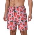 thumbnail image 2 of Haiem Cartoon Strawberry Mens Swim Trunks with Compression Liner 2 in 1 Swimming Shorts Stretch Swimwear Quick Dry,Board Shorts-Medium, 2 of 9