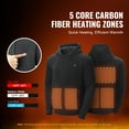 thumbnail image 3 of SKYSHALO Warming Hoodie, Gender-Neutral Electric Sweatshirt with 7.4V Battery, 5-Zone Heating Jacket, Light & Cozy for Outdoor Activities like Fishing & Camping, Size S, Black, 3 of 9