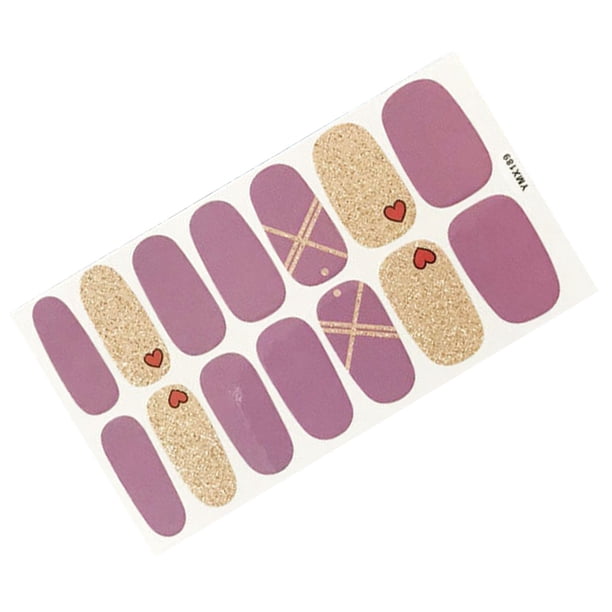 Seitruly Pegatinas para decoración de uñas, calcomanía para uñas con correa, pegamento, puntas de tira de esmalte, decoración artística DIY, Juegos de manicura YMX189 Seitruly CE011901-01B
