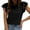 Black, variant on JUUYY Womens Summer Cotton Blouses Shirts Dressy Loose Casual Ruffled Sleeve Crewneck Business Work Tops Black M
