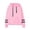 Pink, variant on Tejiojio Jackets Clearance Fashion Women Casual Hooded Slim-fit Double Horizontal Bars Sweater Coat
