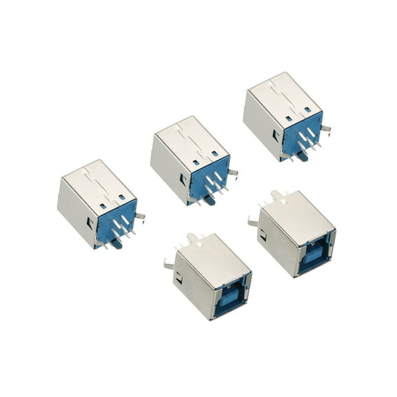 Uxcell USB Connector 3.0 Type B 9Pin Female 180 Degree Jack Solder USB Repair Replacement Adapter 5 Pack