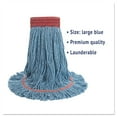 thumbnail image 6 of Boardwalk Super Loop Wet Mop Head, Cotton/Synthetic Fiber, 5" Headband, Large Size, Blue, 12/Carton, 6 of 9