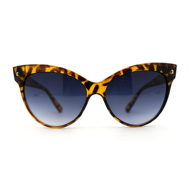 Iconic Oversize Thick Horn Rim Cat Eye Sunglasses Yellow Tortoise Smoke