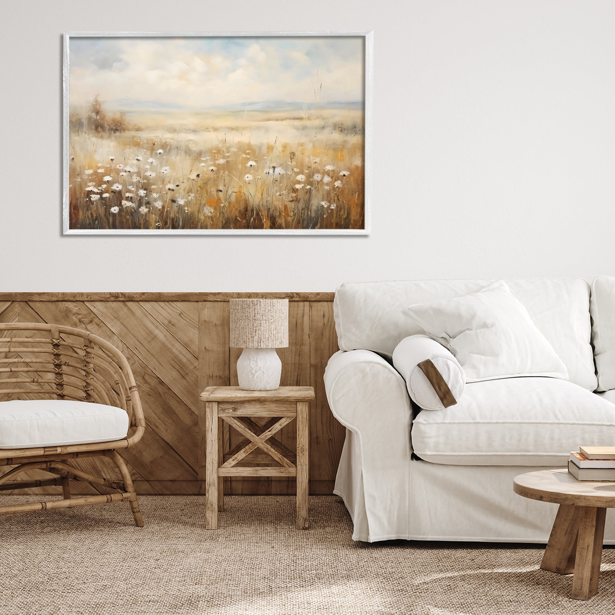 Stupell Industries Neutral Land Calmness White Framed Giclee Art, design by Creative Studio