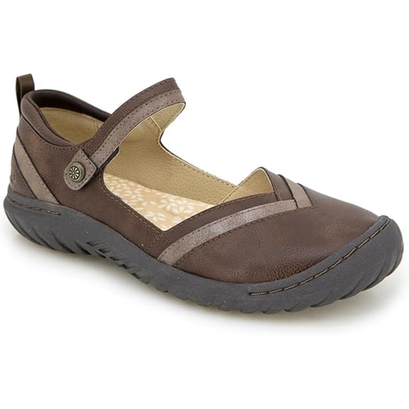 JBU Women’s Raven Mary Jane Comfort Flats, Dark Brown Shimmer, Size 6