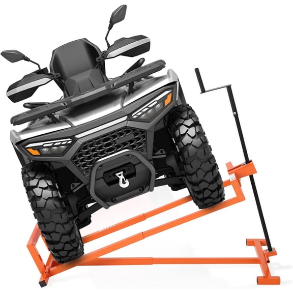 880 lb Lawn Mower Lift Jack 23.6 In Height Crank and Drill Foldable Heavy Duty for Riding Mowers ATVs