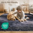 thumbnail image 4 of ODIKA 6'x9' Washable Area Rug Sky Galaxy Cloud Motif With Cosmic Moon And Star Border Starry Flowing Dynamic for Dining Room, Under Table, Office Décor, Non-Slip Chair-Friendly, 4 of 7