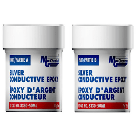 MG Chemicals 8331S Silver Epoxy – Electrically & Thermally Conductive – 2-Part, 4-Hour Work Time – 15g Dual Syringe