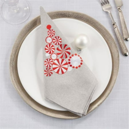 

Saro Lifestyle 2071.S20S 20 x 20 in. Peppermint Christmas Tree Table Napkins Silver - Set of 4