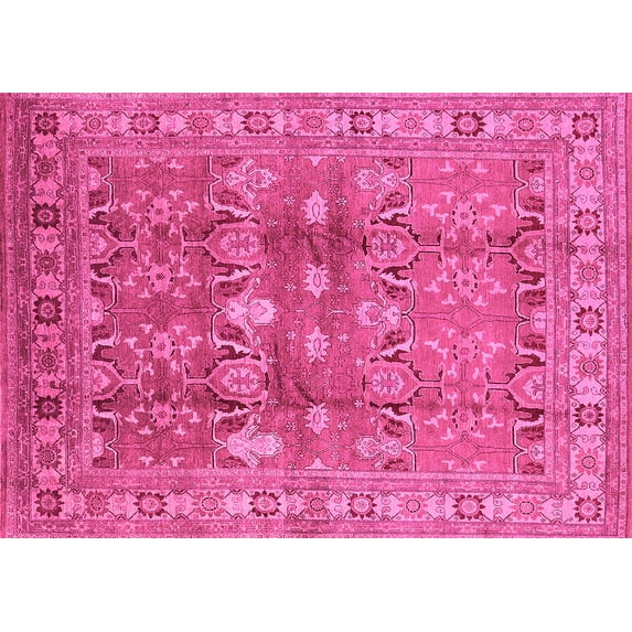 Ahgly Company Indoor Rectangle Oriental Pink Traditional Area Rugs, 5' x 8'