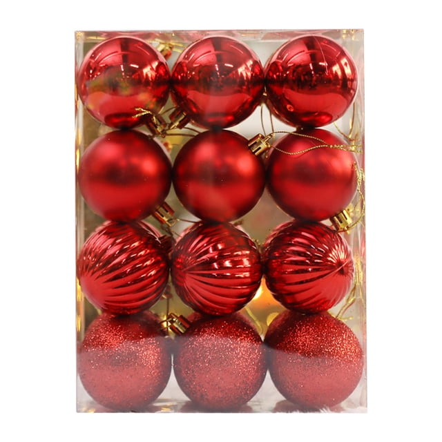 Christmas Tree Decorations 1 Box Of 24 Christmas Balls, Christmas Tree Display Window, Shopping Center Decoration Pendant 5Cm Christmas Tree Ornaments