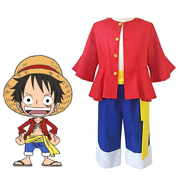 One Piece Costume Luffy Shirt Pants Anime Cosplay Costume 