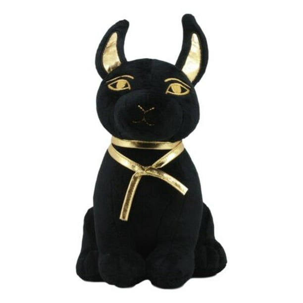 Large Size Egyptian Plush Black & Golden Anubis Stuffed Animal.Soft and