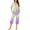 Purple, variant on Jamicy Soft Pajamas Womens Tie Dye Printed Button Draped Crew Neck Short Sleeve Top Pocket Sports Capris Comfortable Woemn's Pajama Set