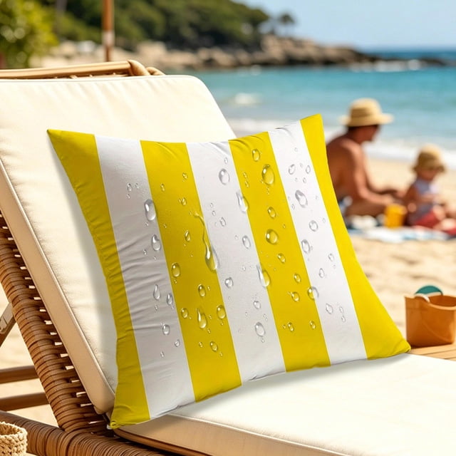 Outdoor Waterproof Pillow Cover Home Geometric Stripe Patterns Simples Sofa Chair Cushion