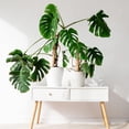 Pvc Plam Insert Artificial Monstera Leaves Faux Greenery Large Palm Leaves for Wedding ...