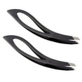 thumbnail image 1 of Pinzas para cejas de acero inoxidable (2 unidades) con punta inclinada para hombres y mujeres, 1 of 7