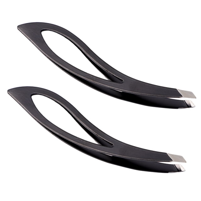 Pinzas para cejas de acero inoxidable (2 unidades) con punta inclinada para hombres y mujeres