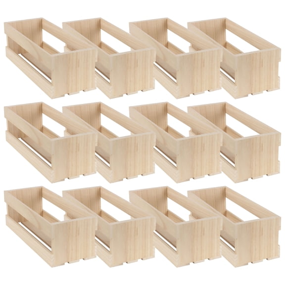 15" x 5.5" Unfinished Wood Crates by Make Market â€“ Smooth Sided Wooden Boxes for DIY Crafts - Decor - Storage & Gift Baskets - 12 Pack
