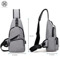 thumbnail image 2 of Luxtrada Men Belt Charging USB Port Chest Bag Fashion Multi-Function Waist Packs (Black), 2 of 8