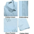thumbnail image 4 of Men's Short Sleeve Linen Shirt Cuban Beach Tops Pocket Guayabera Shirts, 4 of 4
